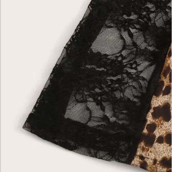 Women's Leopard Lingerie Lace Chemise Babydoll Plus Size XL - Picture 6 of 6